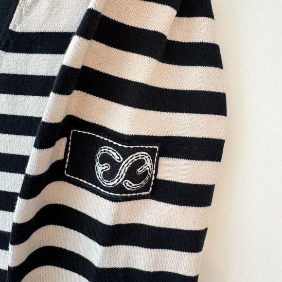 Escada Sport Striped V Neck Pullover Sweater Size Medium - Picture 4 of 6